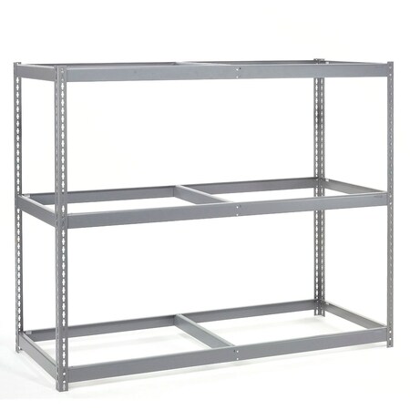 Wide Span Rack 72Wx24Dx84H, 3 Shelves No Deck 900 Lb Cap. Per Level, Gray